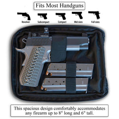 Leather Gun holster pouch for handguns up to 8 inches inside design