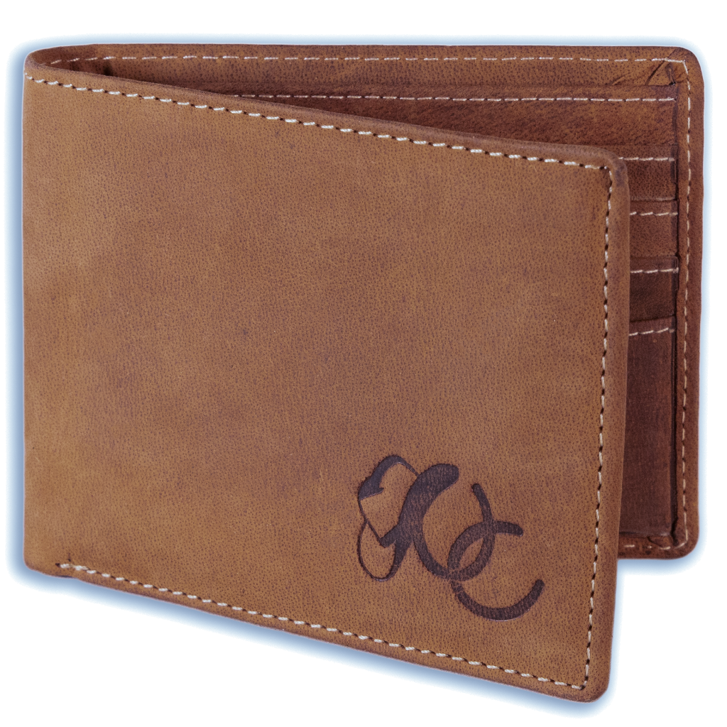 Full grain leather classic bifold wallet with RFID protection, multiple card slots, and durable rugged styling – Brown